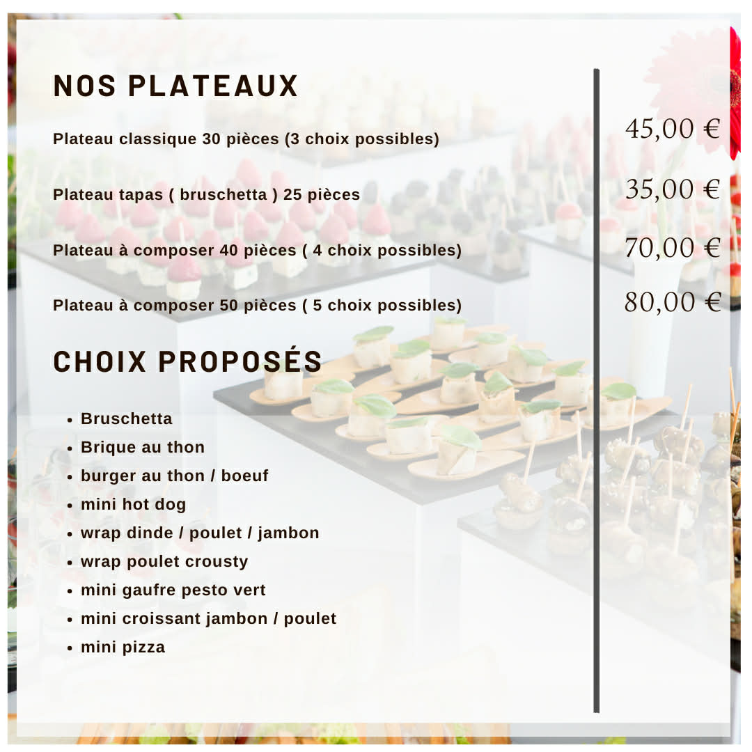 Présentation culinaire Montet Traiteur